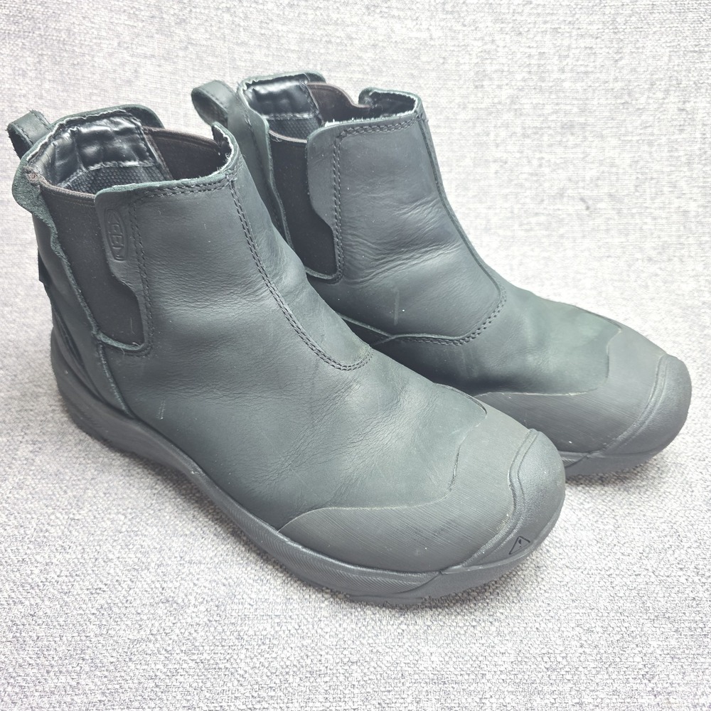 Keen Revel IV Chelsea Boots Men's Size 8 Black Leather Slip On Mid Top